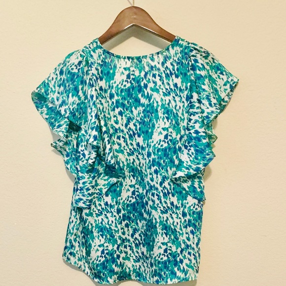 Collective Concepts Leopard Print Flutter Top SzXS - Picture 4 of 4